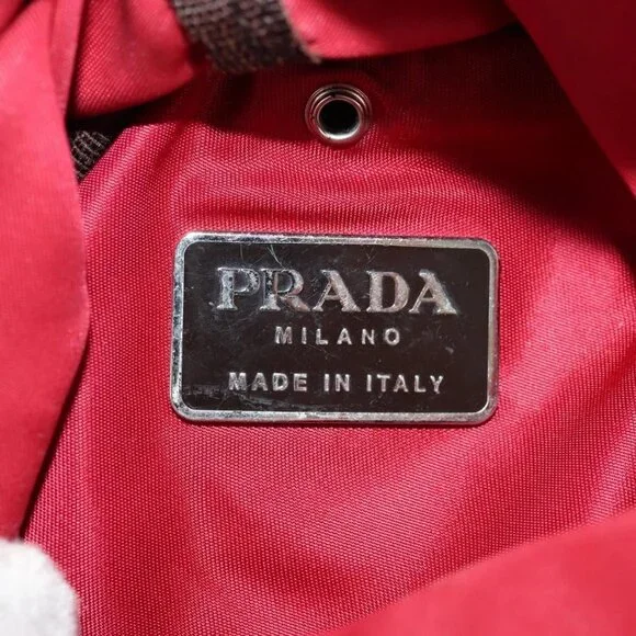 PRADA Shoulder Bag Nylon Red Silver - Picture 12 of 16
